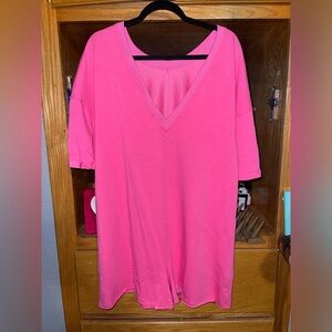 Hot Pink V-Neck Romper